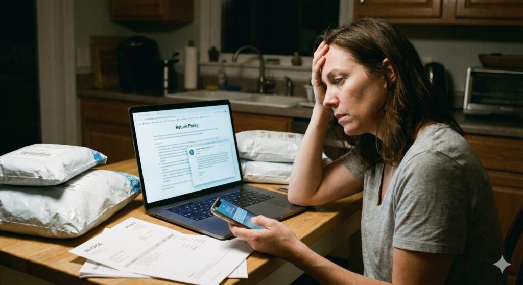 40代女性がネットショッピングの対応に悩む