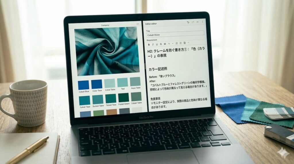 クレームを防ぐ書き方①:「色(カラー)」の表現