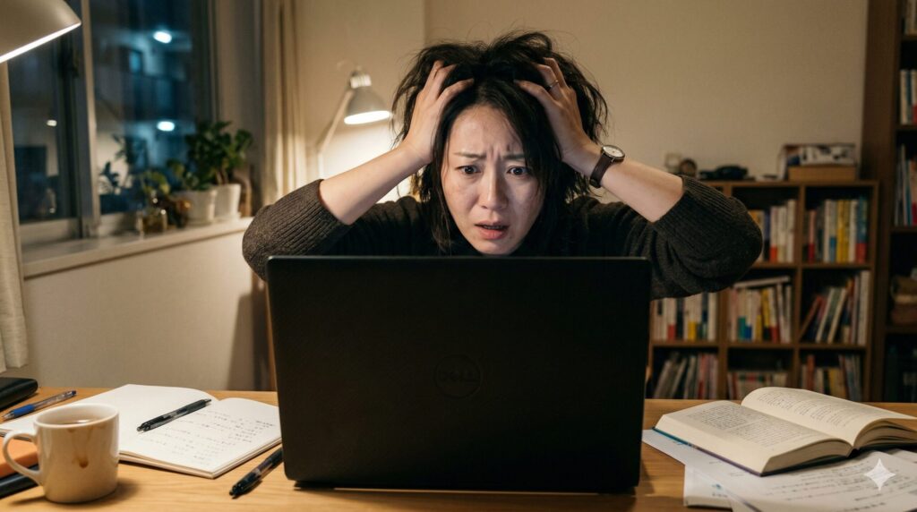 納期1時間前。突然画面が「真っ青」に！