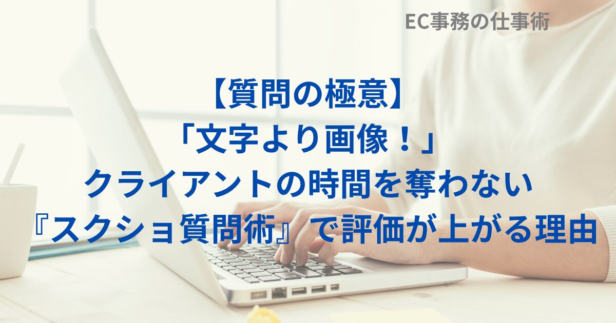 【質問の極意】「文字より画像！」クライアントの時間を奪わない『スクショ質問術』で評価が上がる理由